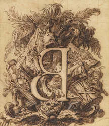 Design ornamental para a letra B